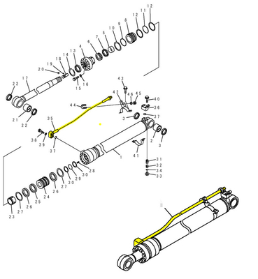KOMATSU PC120 PC130 수압 실린더 및 철 파이프에 대한 발굴기 압력 오일 파이프