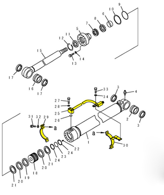 KOMATSU PC120 PC130 수압 실린더 및 철 파이프에 대한 발굴기 압력 오일 파이프