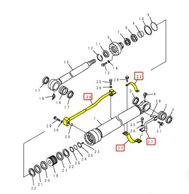 KOMATSU PC120 PC130 수압 실린더 및 철 파이프에 대한 발굴기 압력 오일 파이프
