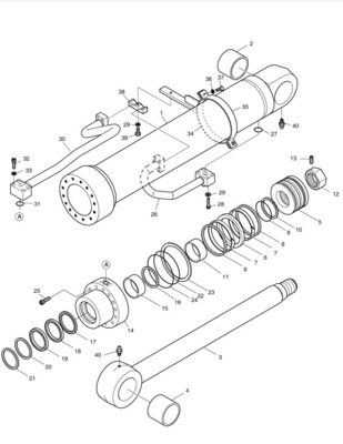 건설 공사 필수 고 DH300LC-7 실린더 오일 파이프 도산 발굴기