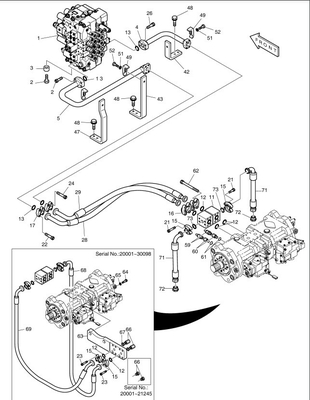 건설 공사 필수 고 DH300LC-7 실린더 오일 파이프 도산 발굴기