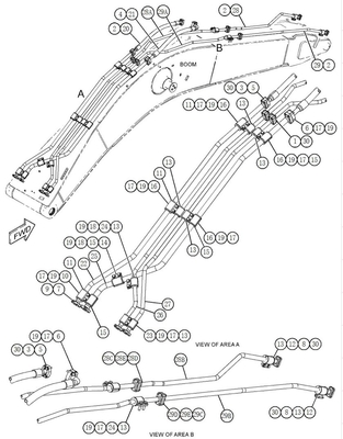 톱 Cat336d 실린더 오일 파이프 Cat Excavator Tube Heavy Duty 건설