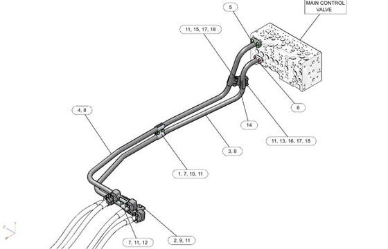 톱 Cat336d 실린더 오일 파이프 Cat Excavator Tube Heavy Duty 건설