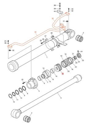 DX190-3B DX200-3B 철광기 파이프라인 수압 시스템 배급자 붐 파이프