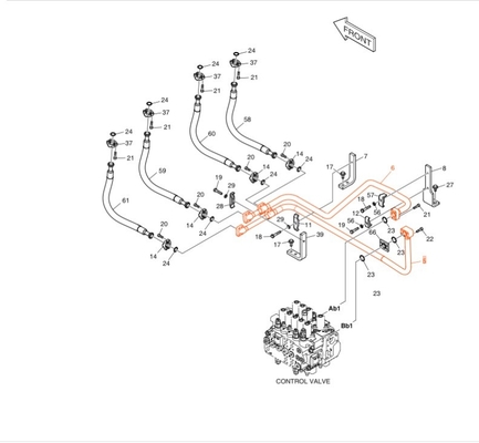 DX190-3B DX200-3B 철광기 파이프라인 수압 시스템 배급자 붐 파이프