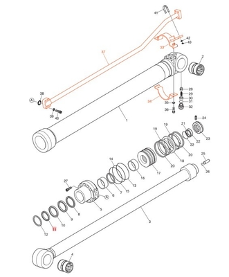DX190-3B DX200-3B 철광기 파이프라인 수압 시스템 배급자 붐 파이프
