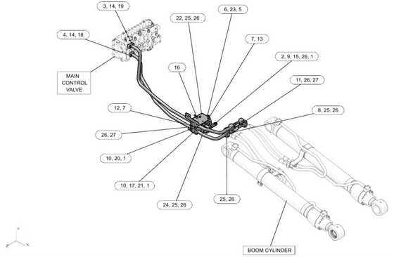 스틸 튜브 Caterpillar 336D 수압 실린더 파이프 204-8358 204-8359 부임 파이프